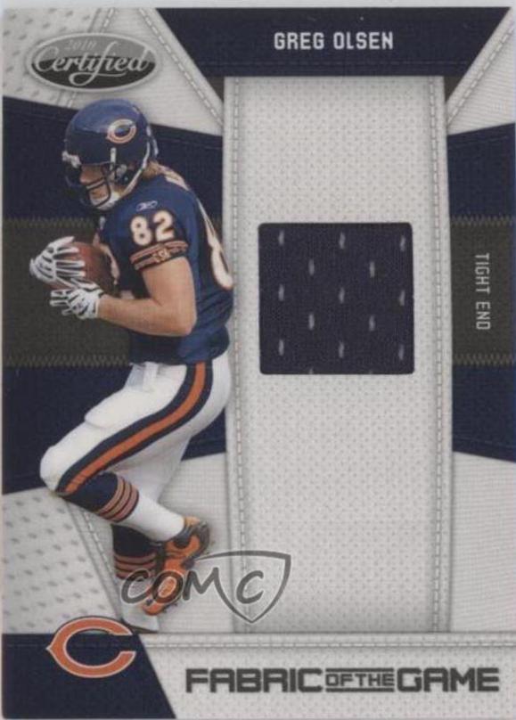 Greg Olsen #62 Football Cards 2010 Panini Certified Fabric of the Game