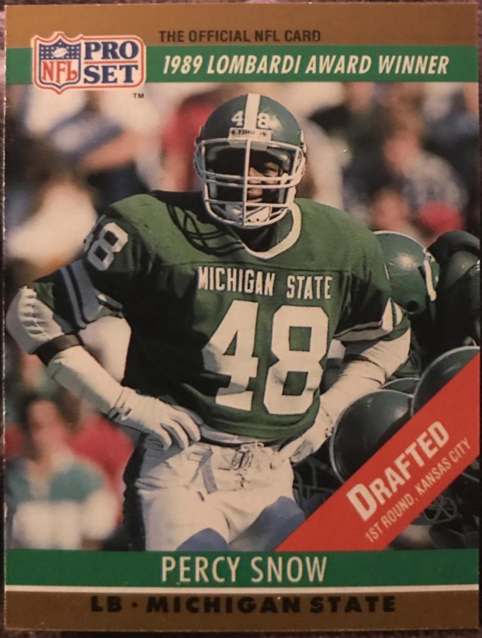 Percy Snow #21 Football Cards 1990 Pro Set Draft Day