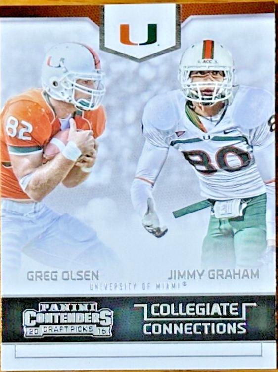 Greg Olsen / Jimmy Graham #10 Football Cards 2016 Panini Contenders Draft Picks Collegiate Connections