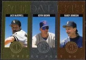 McDowell, Brown, Johnson #13 Baseball Cards 1994 Panini Donruss Triple Play Medalist