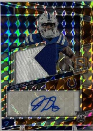 Josh Downs #21 Football Cards 2023 Panini Spectra Rookie Autograph Neon Orange