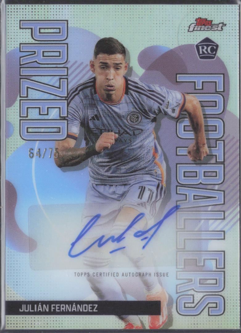 Julian Fernandez #PFA-JU Soccer Cards 2024 Topps Finest MLS Prized Footballers Autograph