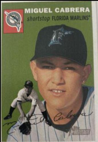 Miguel Cabrera #53 Baseball Cards 2003 Topps Heritage