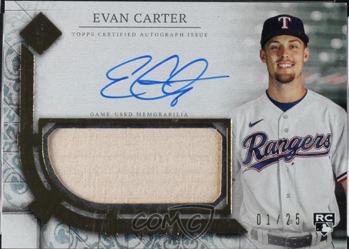 Evan Carter #TCAR-EC Baseball Cards 2024 Topps Transcendent Collection Autograph Relic