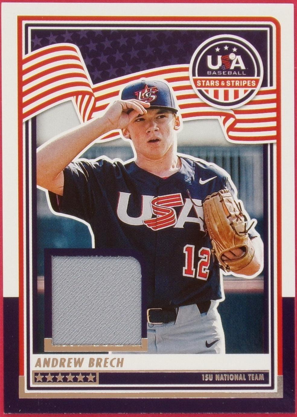 Andrew Brech #1 Baseball Cards 2025 Panini Stars and Stripes 15U National Team Materials PE
