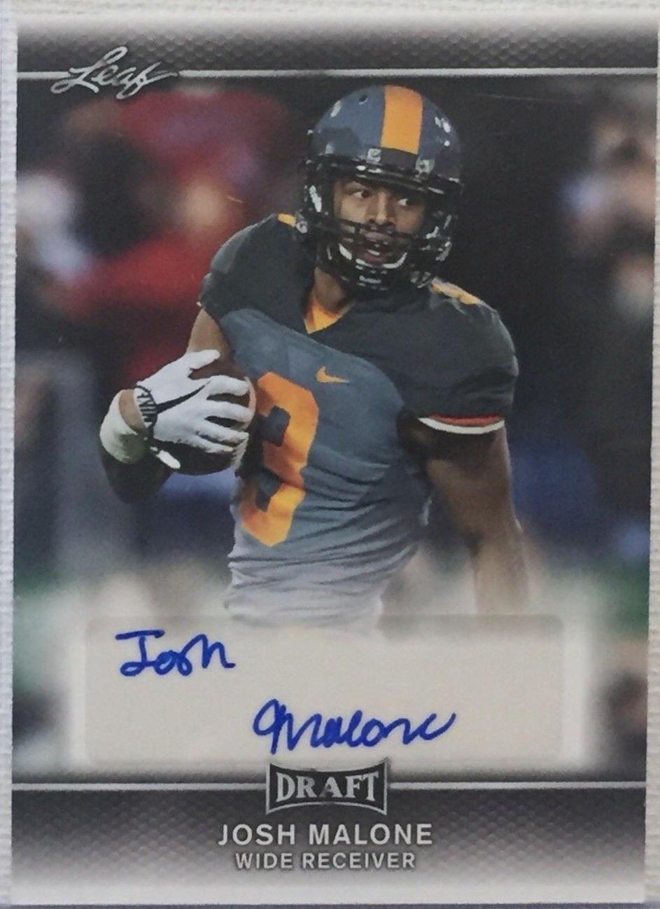 Josh Malone #A-JM3 Football Cards 2017 Leaf Draft Autographs
