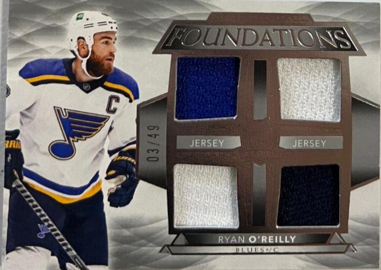 Ryan O'Reilly #F-RO Hockey Cards 2021 Upper Deck The Cup Foundations Quad Jersey