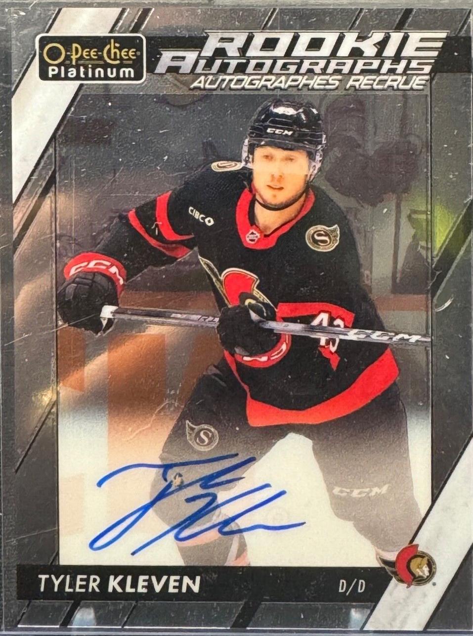 Tyler Kleven #R-TK 2023 O Pee Chee Platinum Rookie Autograph Hockey