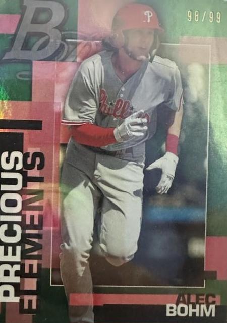 Alec Bohm #PE-22 RC Green /99 #PE-22 2020 Bowman Platinum Precious Elements Baseball