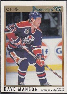 Dave Manson #137 Hockey Cards 1991 O-Pee-Chee Premier