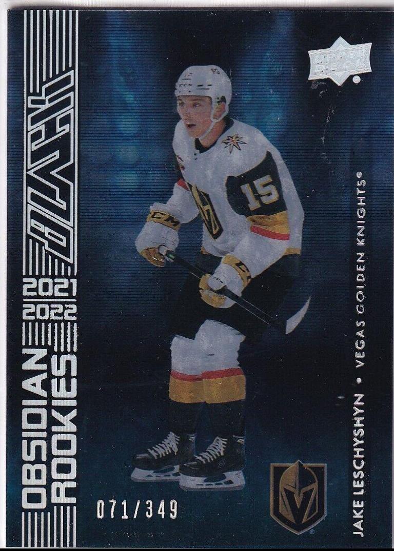 Jake Leschyshyn #OR-43 2021-22 SPx Hockey UD Black Obsidian Rookies