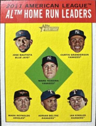 AL Home Run Leaders #4 Baseball Cards 2012 Topps Heritage