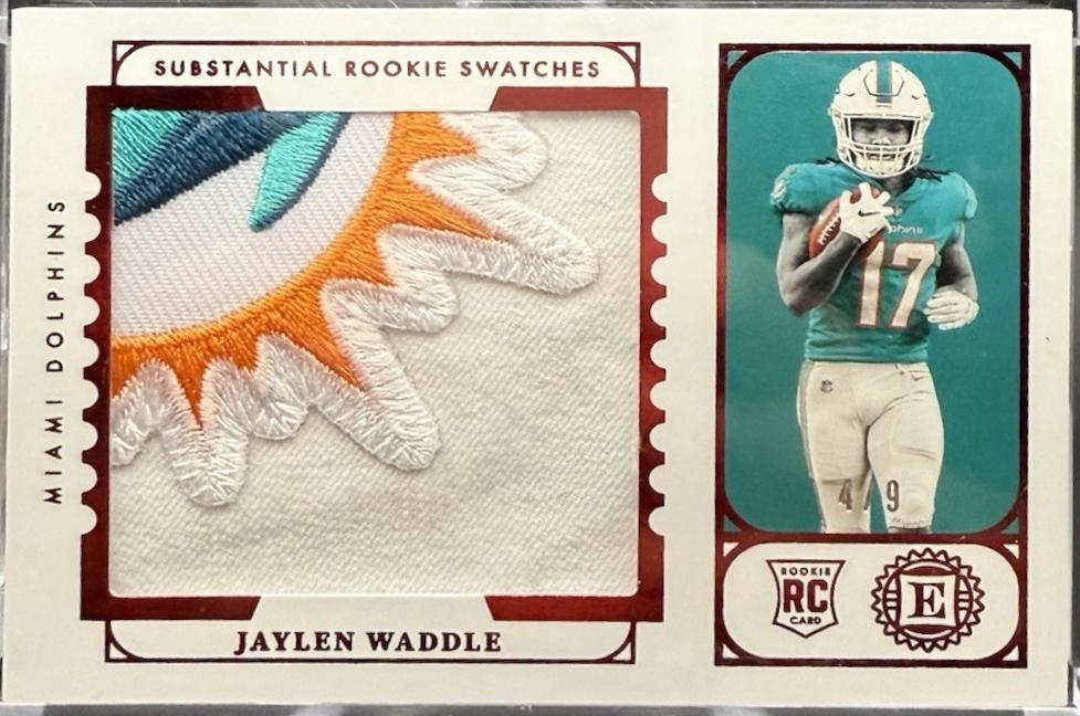 JAYLEN WADDLE #SRS-JW Football Cards 2021 Panini Encased Substantial Rookie Swatches