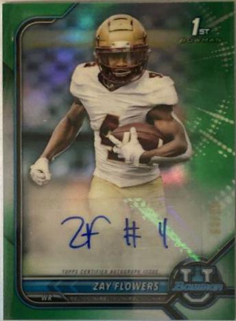 Zay Flowers #BCPA-ZF 2021 Bowman University Chrome Autographs Football