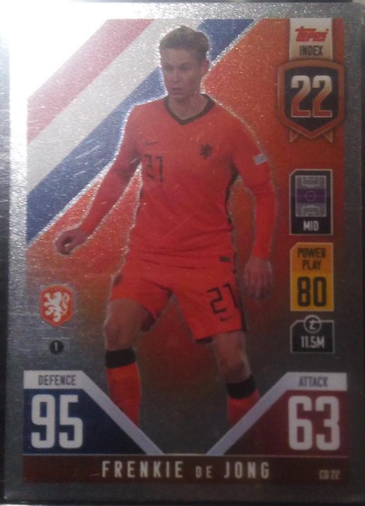 Frenkie de Jong #CD22 Soccer Cards 2022 Topps Match Attax 101 Road to UEFA Nations League Finals