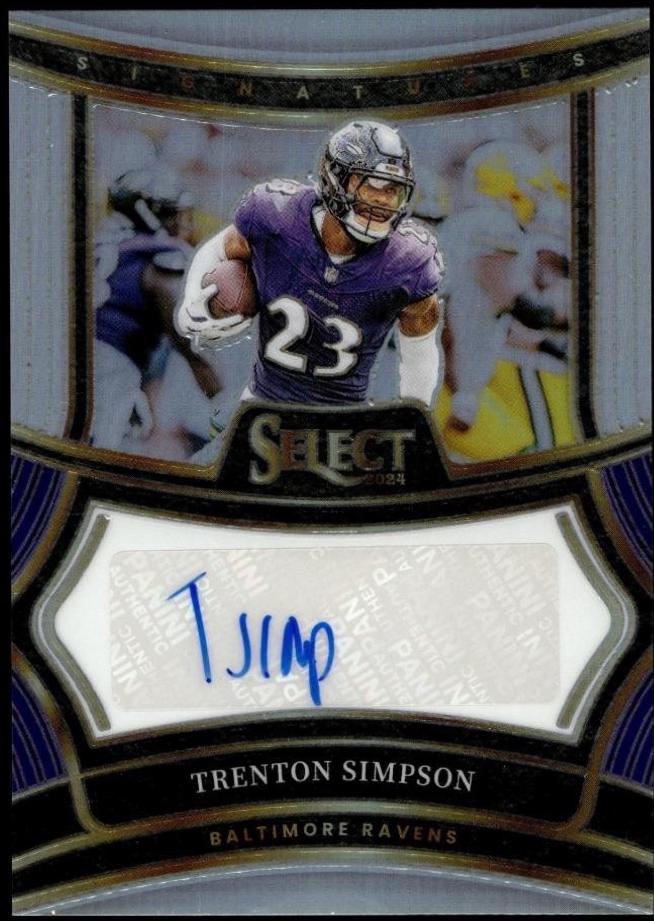 Trenton Simpson #SP-TSN 2024 Panini Select Signatures Prizm Football
