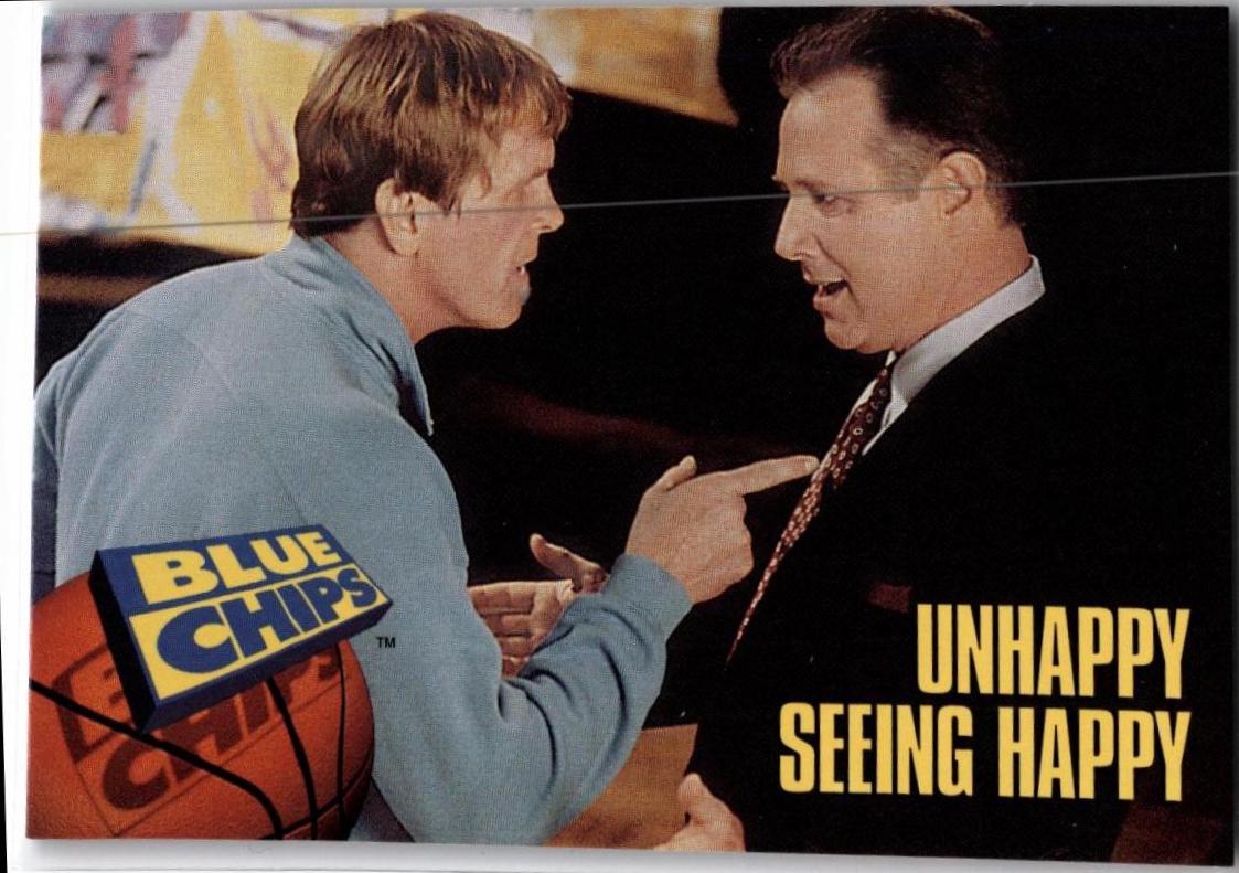 Unhappy Seeing Happy #33 Basketball Cards 1994 SkyBox Blue Chips
