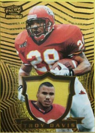 Troy Davis #92 Football Cards 1997 Pacific Invincible