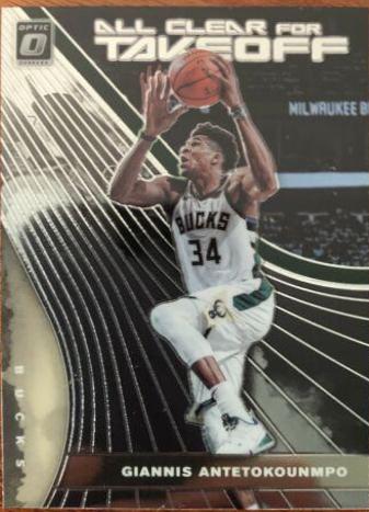 Giannis Antetokounmpo #6 Basketball Cards 2019 Panini Donruss Optic All Clear for Takeoff