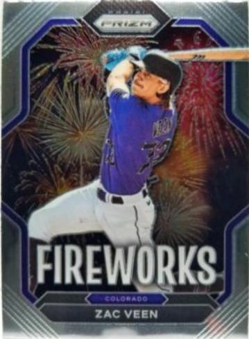 Zac Veen #F11 Baseball Cards 2023 Panini Prizm Fireworks