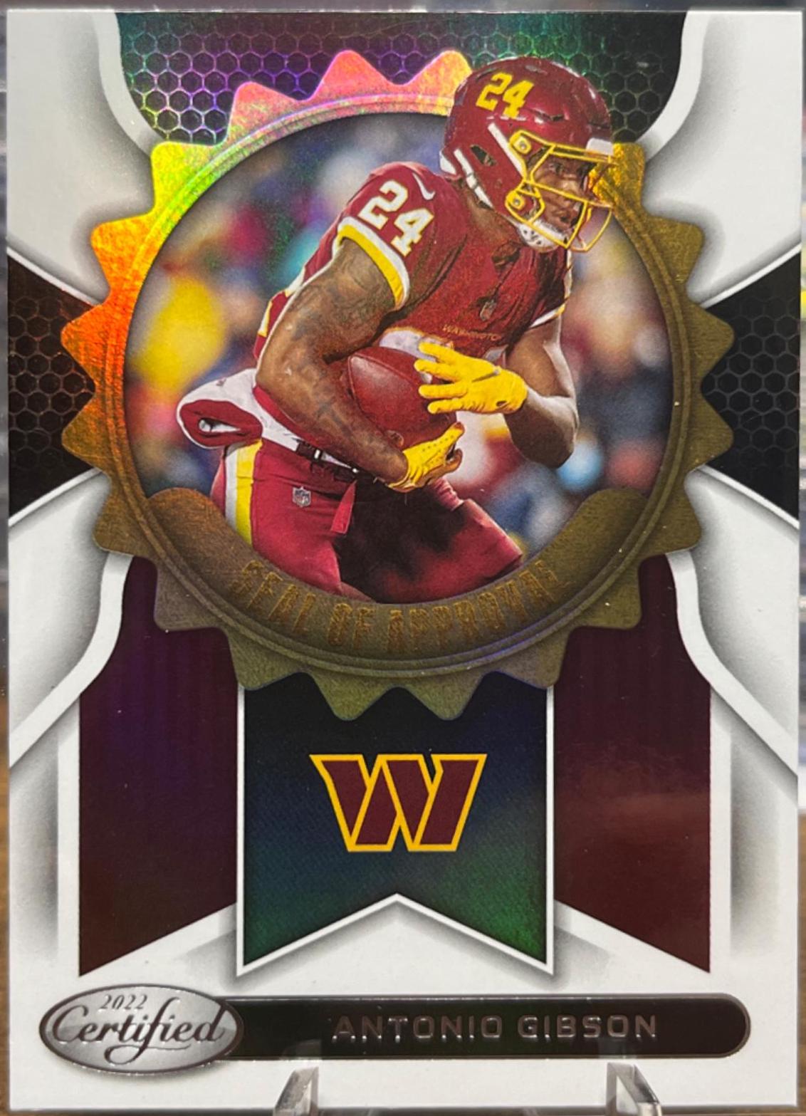Antonio Gibson #5 Football Cards 2022 Panini Certified Seal of Approval