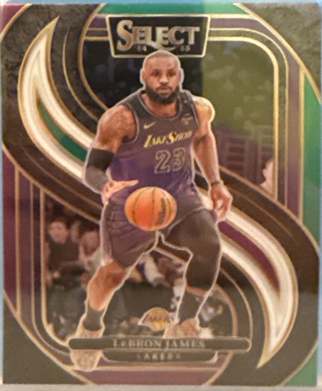 2024 Panini Select LeBron James [Green White Purple Prizm] #111 card