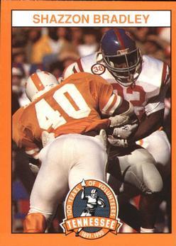 Shazzon Bradley #40 Football Cards 1990 Tennessee Volunteers Centennial