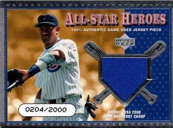 Sammy Sosa #ASH-SS Baseball Cards 2001 Upper Deck All Star Heroes Game Jersey