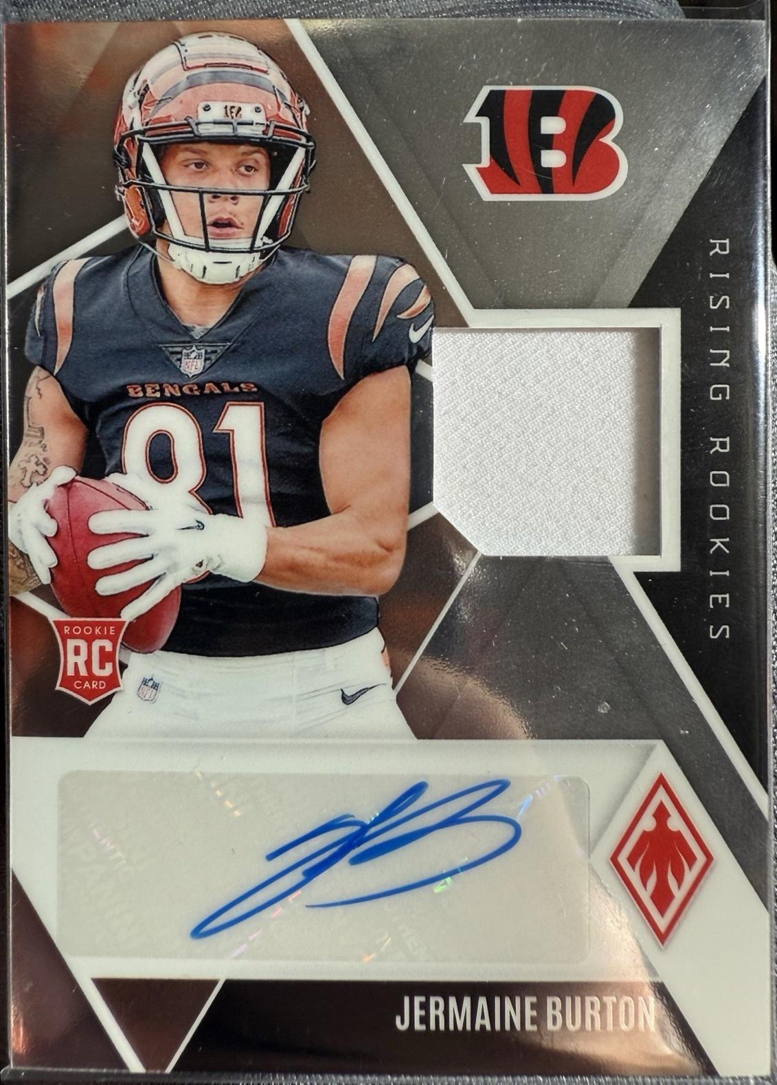 Jermaine Burton #RRAJ-JBN 2024 Panini Phoenix Football Rising Rookie Autographs Jersey
