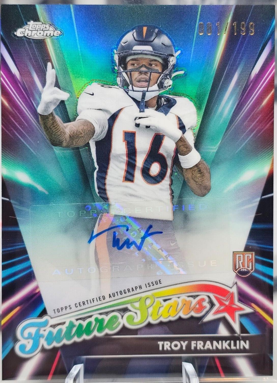 Troy Franklin #FSA-TF Football Cards 2024 Topps Chrome Future Stars Autograph