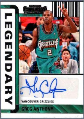 Greg Anthony #LC-GGA Basketball Cards 2022 Panini Contenders Legendary Autographs