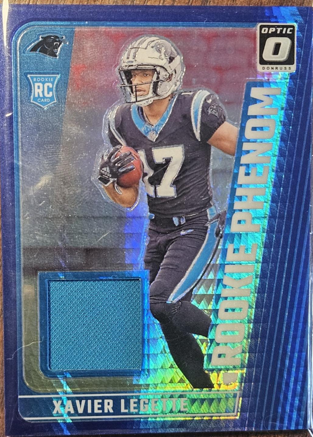 Xavier Legette #RPB-XLE Football Cards 2024 Panini Donruss Optic Rookie Phenom Blue Hyper