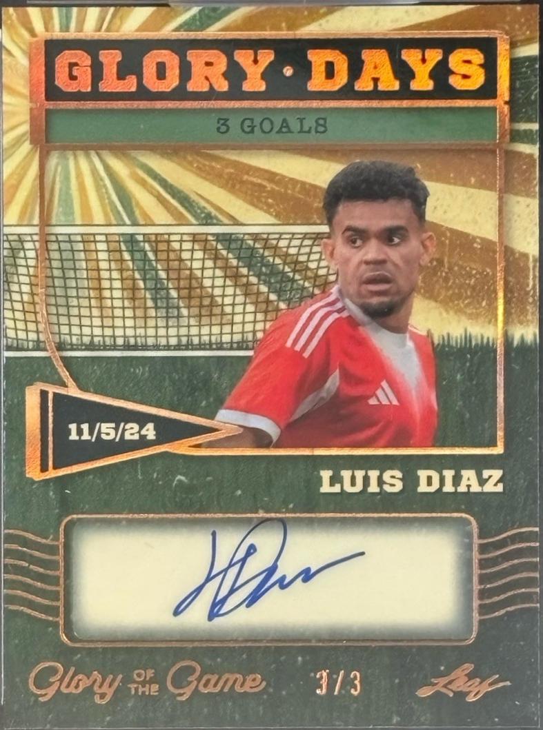 Luis Diaz #GD-LD1 2026 Leaf Glory Of The Game Glory Days Autograph Soccer