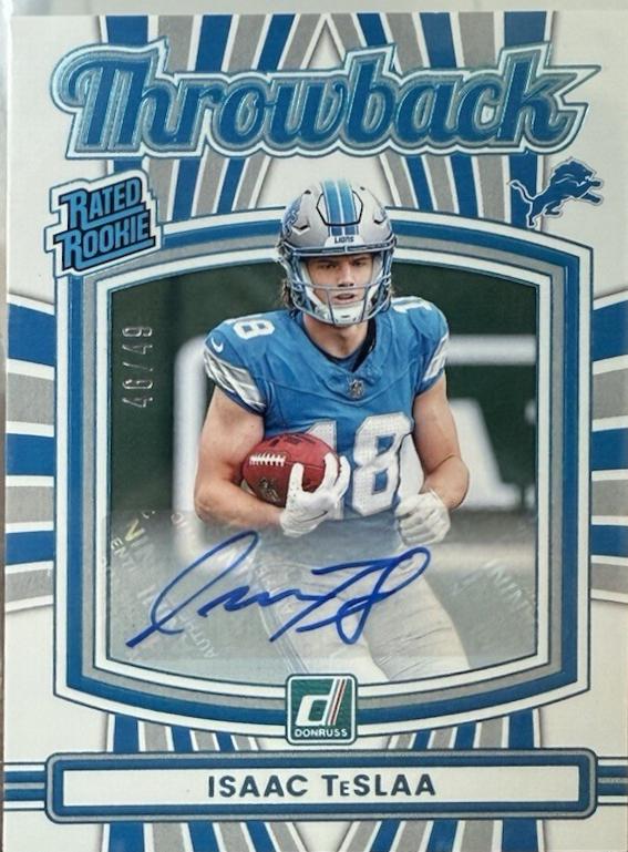 Isaac Tesla Rookie Card Isaac TeSlaa #22 Prices | 2025 Panini Donruss Rated Rookie Throwback ...