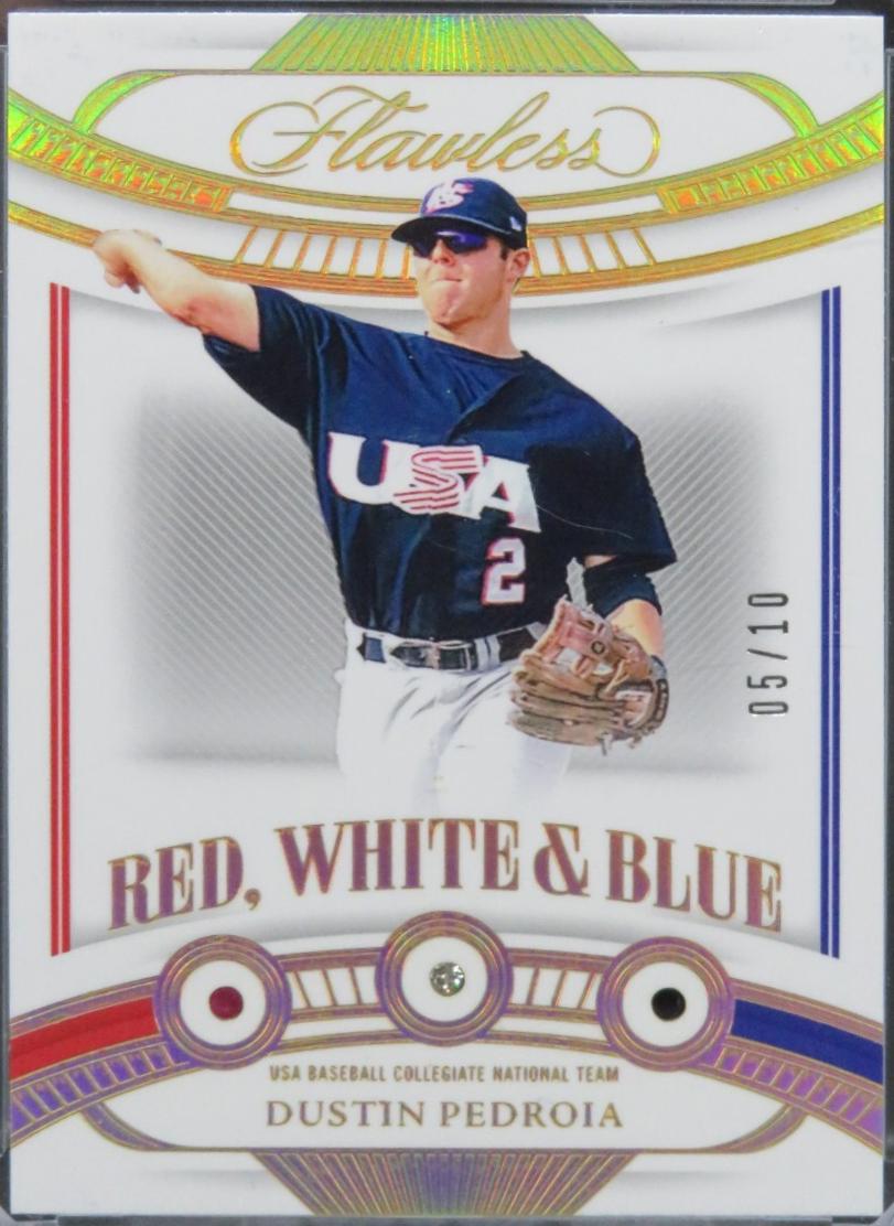 Dustin Pedroia #12 Baseball Cards 2024 Panini Flawless Red, White & Blue