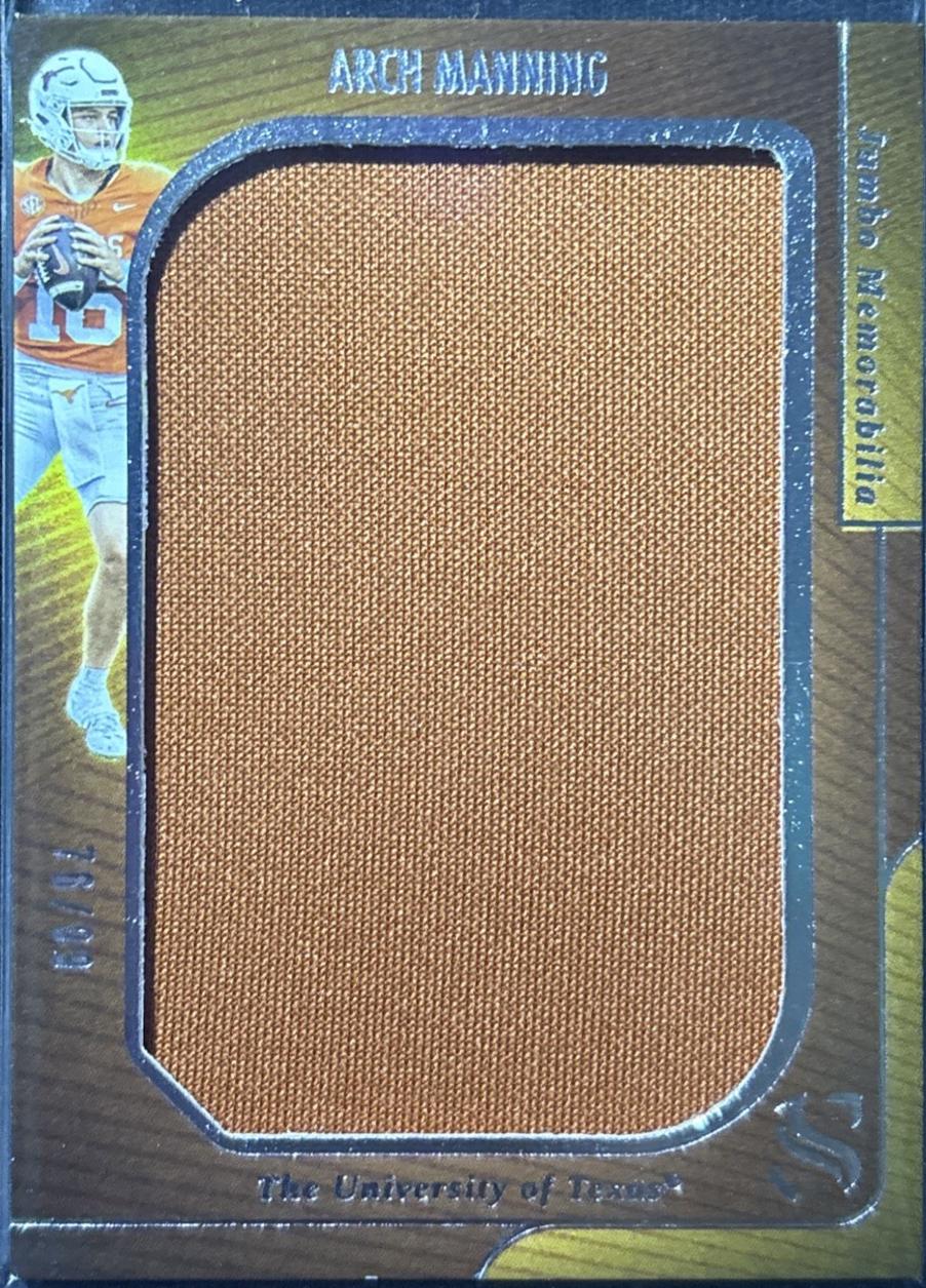 Arch Manning #5 2025 Panini Silhouette Football Jumbo Memorabilia