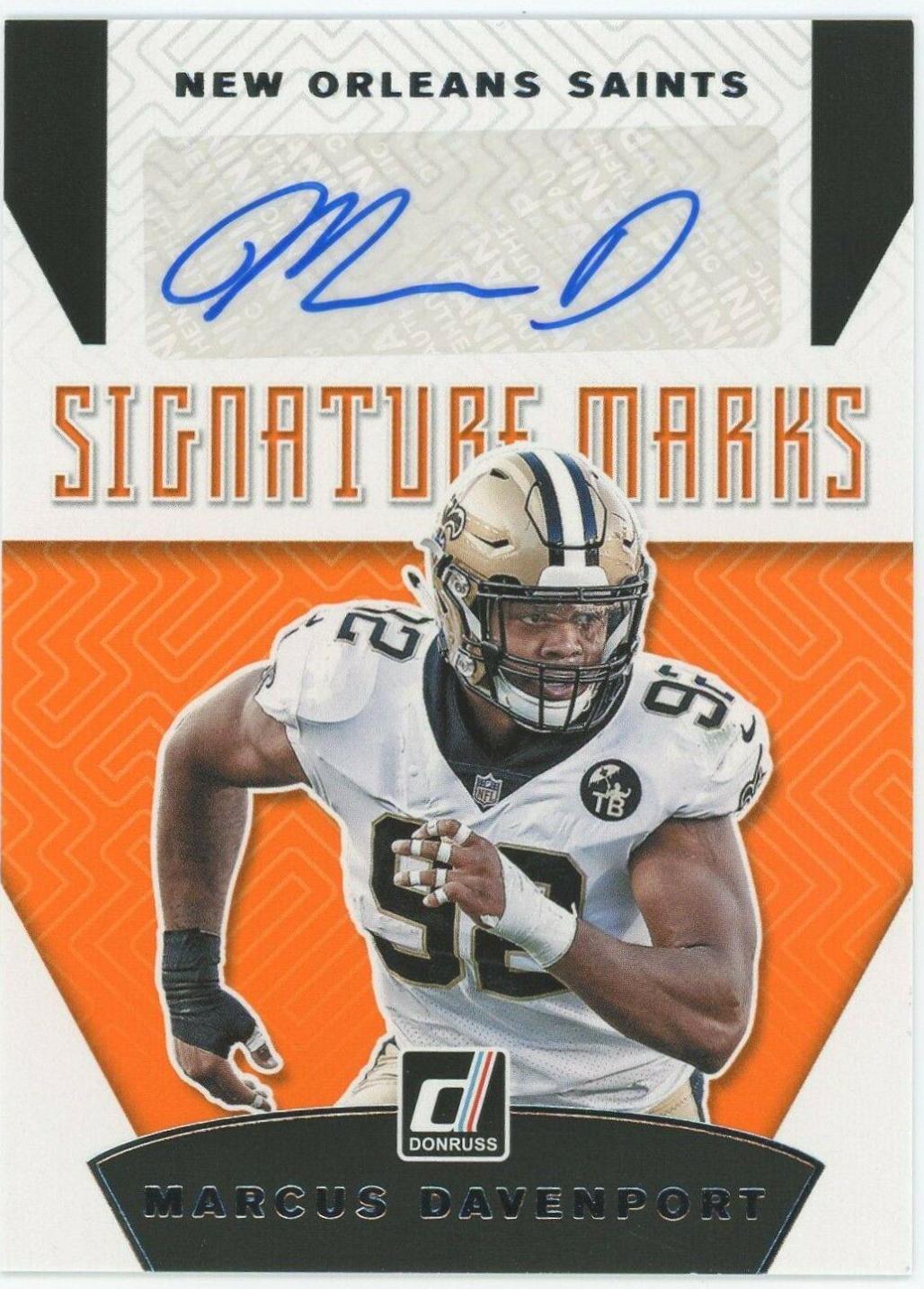 Marcus Davenport #SM 44 Football Cards 2019 Donruss Signature Marks Autographs
