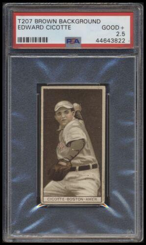 Edward Cicotte Baseball Cards 1912 T207 Brown Background