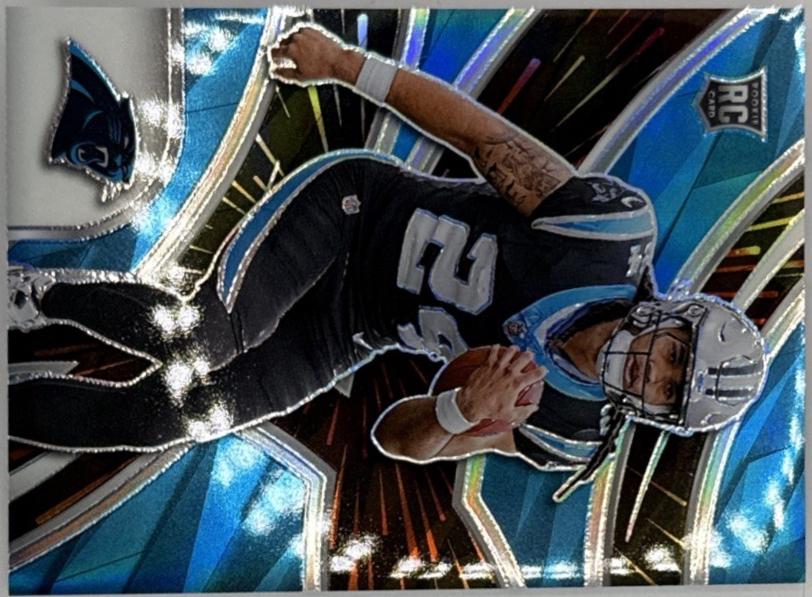 Jonathon Brooks #RGH-JBS Football Cards 2024 Panini Spectra Rookie Genesis Hyper Black Light