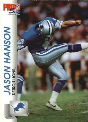 Jason Hanson #494 Football Cards 1992 Pro Set