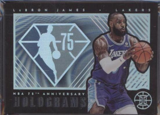 LeBron James #4 Basketball Cards 2021 Panini Illusions NBA 75th Anniversary Holograms