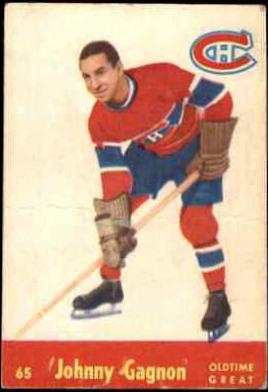 Johnny Gagnon #65 Hockey Cards 1955 Parkhurst Quaker Oats