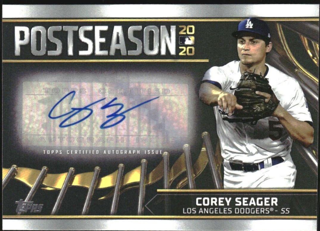 Corey Seager #PPA-CSE Baseball Cards 2021 Topps Postseason Performance Autographs