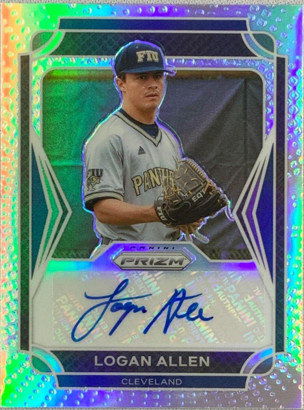 Logan T. Allen #24 Baseball Cards 2021 Panini Prizm Draft Picks Autographs