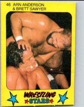 Arn Anderson, Brett Sawyer #46 Wrestling Cards 1986 Monty Gum Wrestling Stars