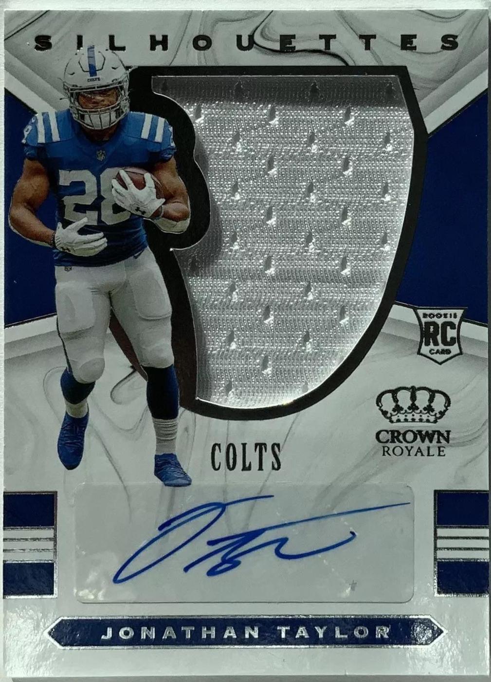 Jonathon Taylor #CSA-JT Football Cards 2020 Panini Chronicles Crown Royale Silhouette Autographs