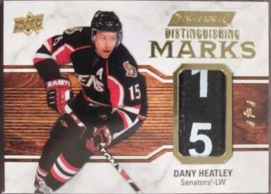 Dany Heatley #DM-DH Hockey Cards 2023 Upper Deck Engrained Distinguishing Marks