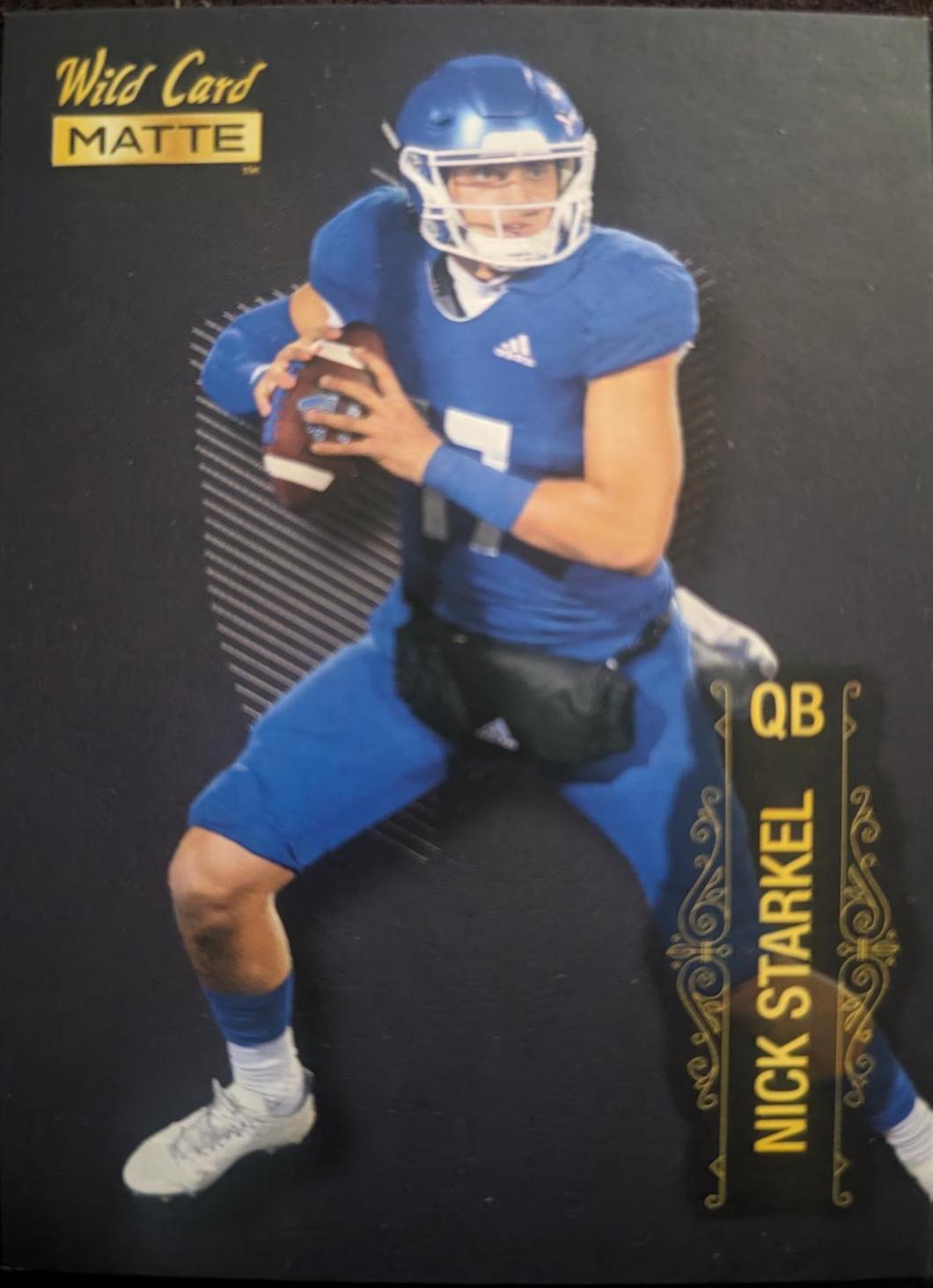 Nick Starkel #MB-118 Football Cards 2022 Wild Card Matte Black