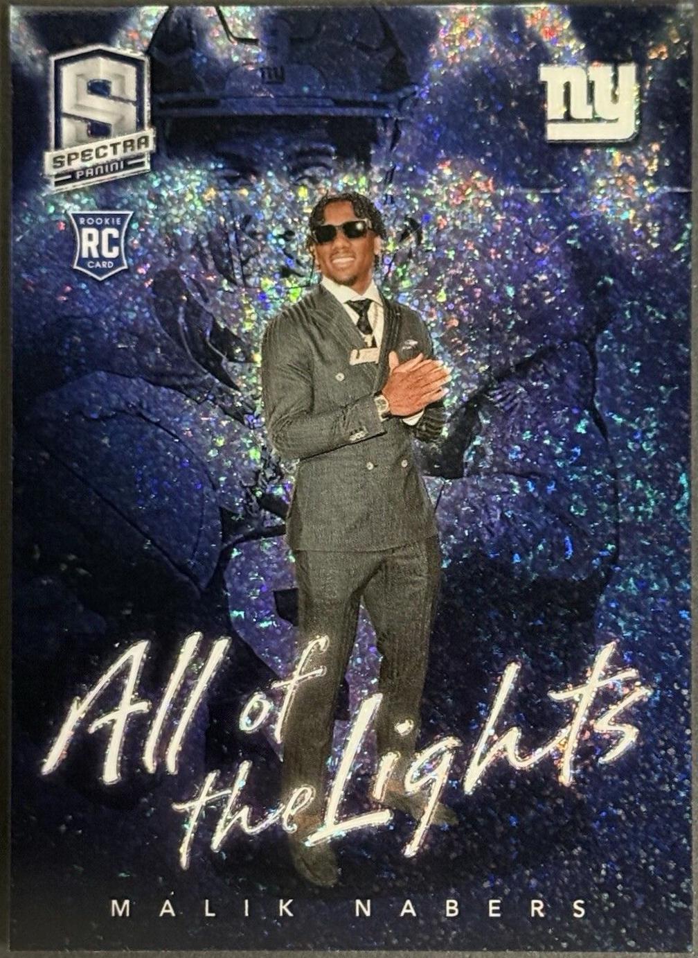 Malik Nabers #AOL-MNS Football Cards 2024 Panini Spectra All of the Lights