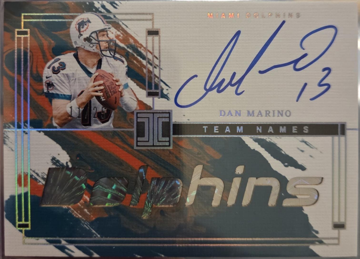 Dan Marino #1 Football Cards 2024 Panini Impeccable Team Names Autograph